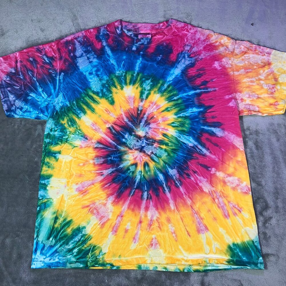 Tie Dye T-SHIRT POWERPRO BY ONEITA Single-Stitch Size XL Psychedelic Vintage